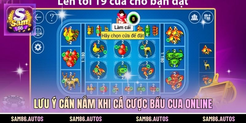 Lưu ý cần nắm khi cá cược Bầu Cua online
